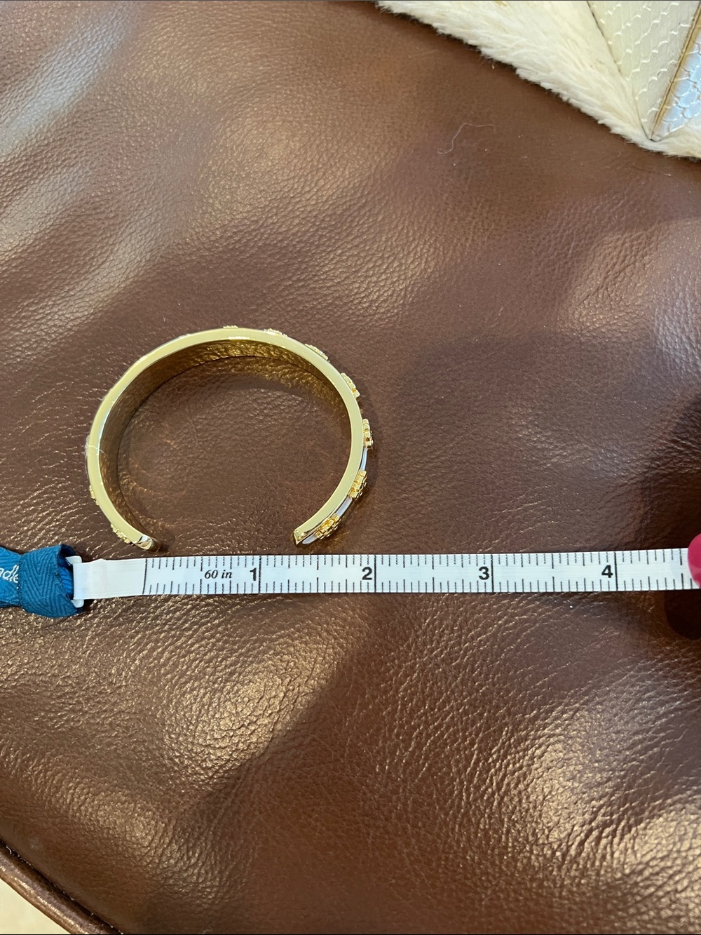 Tory Burch Kira Signature White Enamel Bracelet Cuff - Picture 8 of 8